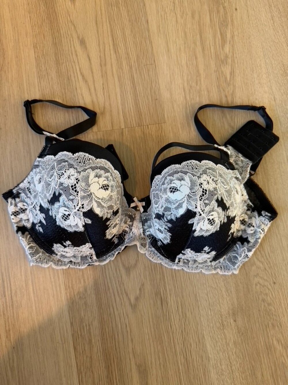Victoria's Secret Dream Angels Lined Demi-Buste Double Black Lace Bra 38D